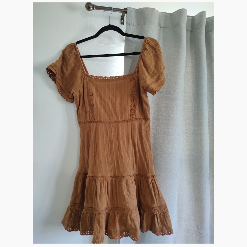 American Eagle Tiered Lace Mini Dress